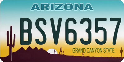 AZ license plate BSV6357