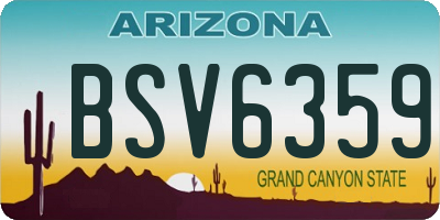AZ license plate BSV6359