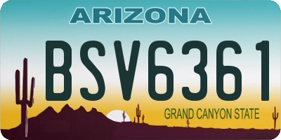 AZ license plate BSV6361