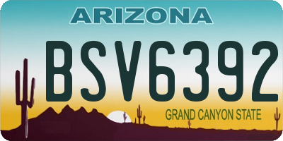 AZ license plate BSV6392