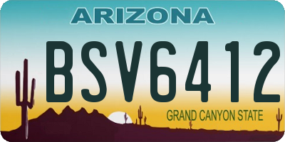 AZ license plate BSV6412