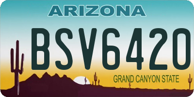 AZ license plate BSV6420