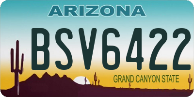 AZ license plate BSV6422