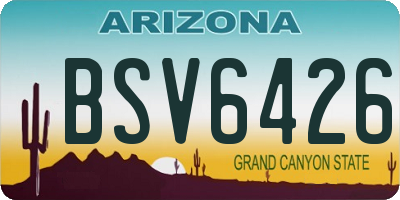 AZ license plate BSV6426