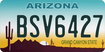 AZ license plate BSV6427