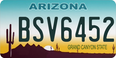 AZ license plate BSV6452