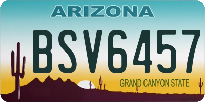 AZ license plate BSV6457