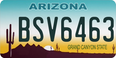 AZ license plate BSV6463