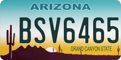 AZ license plate BSV6465