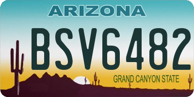 AZ license plate BSV6482