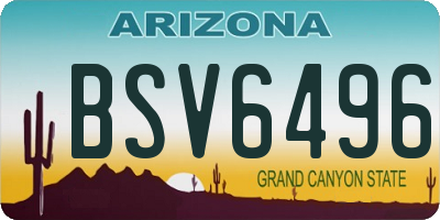 AZ license plate BSV6496