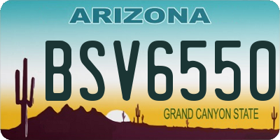 AZ license plate BSV6550