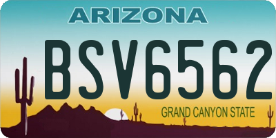 AZ license plate BSV6562