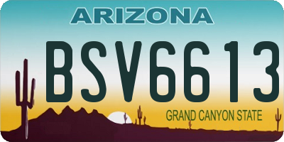 AZ license plate BSV6613