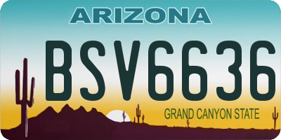 AZ license plate BSV6636