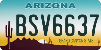 AZ license plate BSV6637