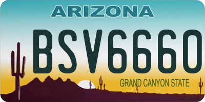 AZ license plate BSV6660