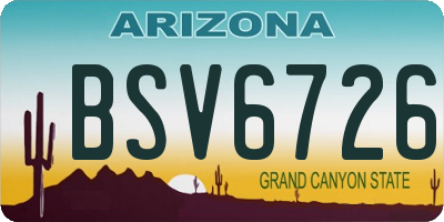 AZ license plate BSV6726