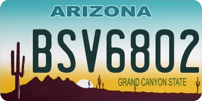 AZ license plate BSV6802