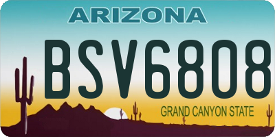 AZ license plate BSV6808