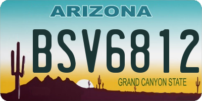 AZ license plate BSV6812