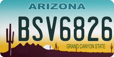 AZ license plate BSV6826