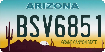 AZ license plate BSV6851