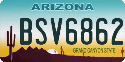 AZ license plate BSV6862