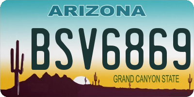 AZ license plate BSV6869