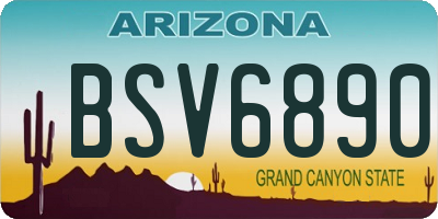 AZ license plate BSV6890