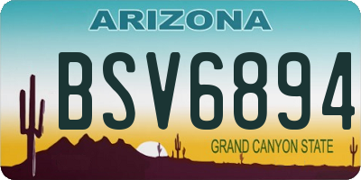 AZ license plate BSV6894