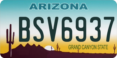 AZ license plate BSV6937