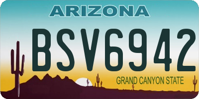 AZ license plate BSV6942