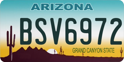 AZ license plate BSV6972