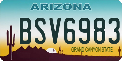 AZ license plate BSV6983