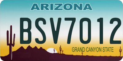 AZ license plate BSV7012