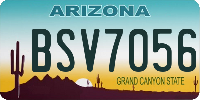 AZ license plate BSV7056