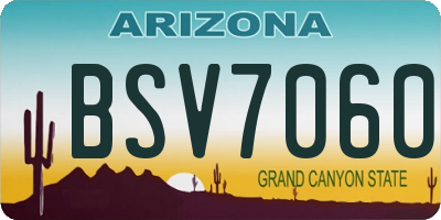 AZ license plate BSV7060