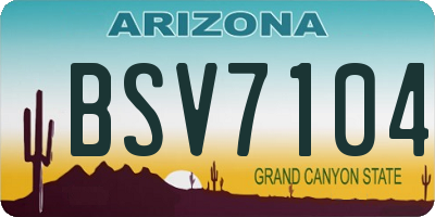 AZ license plate BSV7104