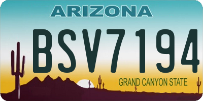 AZ license plate BSV7194