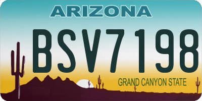 AZ license plate BSV7198