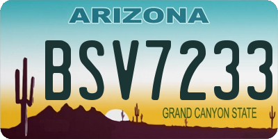 AZ license plate BSV7233