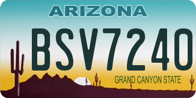 AZ license plate BSV7240