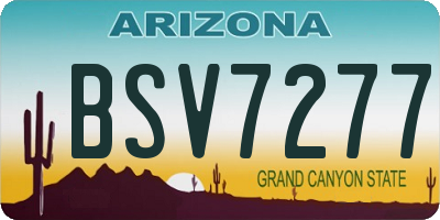 AZ license plate BSV7277