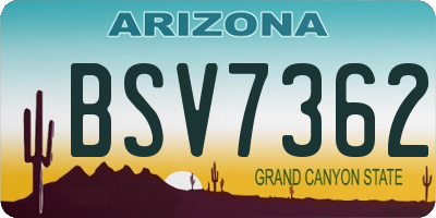 AZ license plate BSV7362