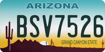 AZ license plate BSV7526