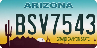 AZ license plate BSV7543