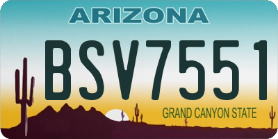 AZ license plate BSV7551