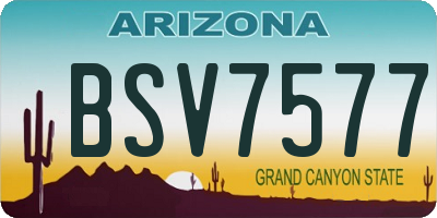 AZ license plate BSV7577