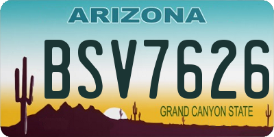 AZ license plate BSV7626